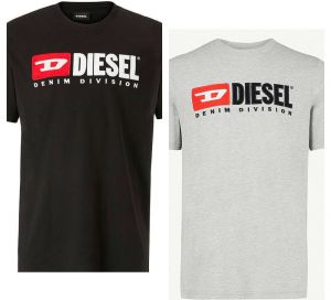Diesel Brand New Mens&#039; T-JUST DIVISION T-Shirt. Short Sleeve. Grey, Black, White