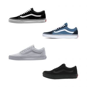 עולם המותגים נעליים Vans Old Skool Skate Shoes Black/White All Size Classic Canvas Sneakers UK3-UK9