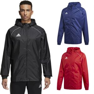 עולם המותגים בגדים Adidas Mens Lightweight Rain Jacket Waterproof Coat Top Hooded Wind Stopper